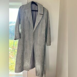 Vintage grey suede trench